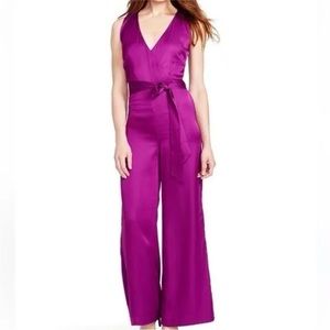 Lauren Ralph Lauren Purple Sleeveless Back Zip V Neck Jumpsuit Womens size 8P